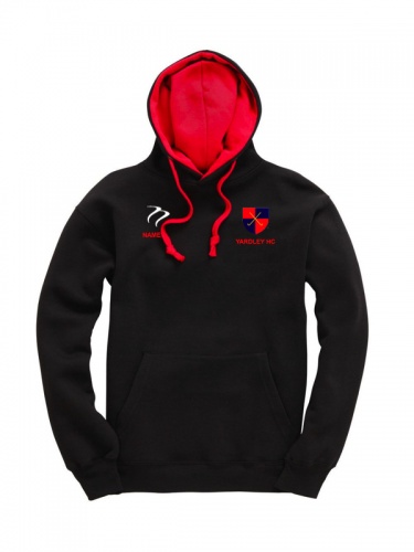 Yardley Unisex Black Red hooded sweatshirt